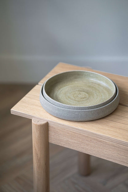 Concrete - Stoneware Salad Plates with High Sides