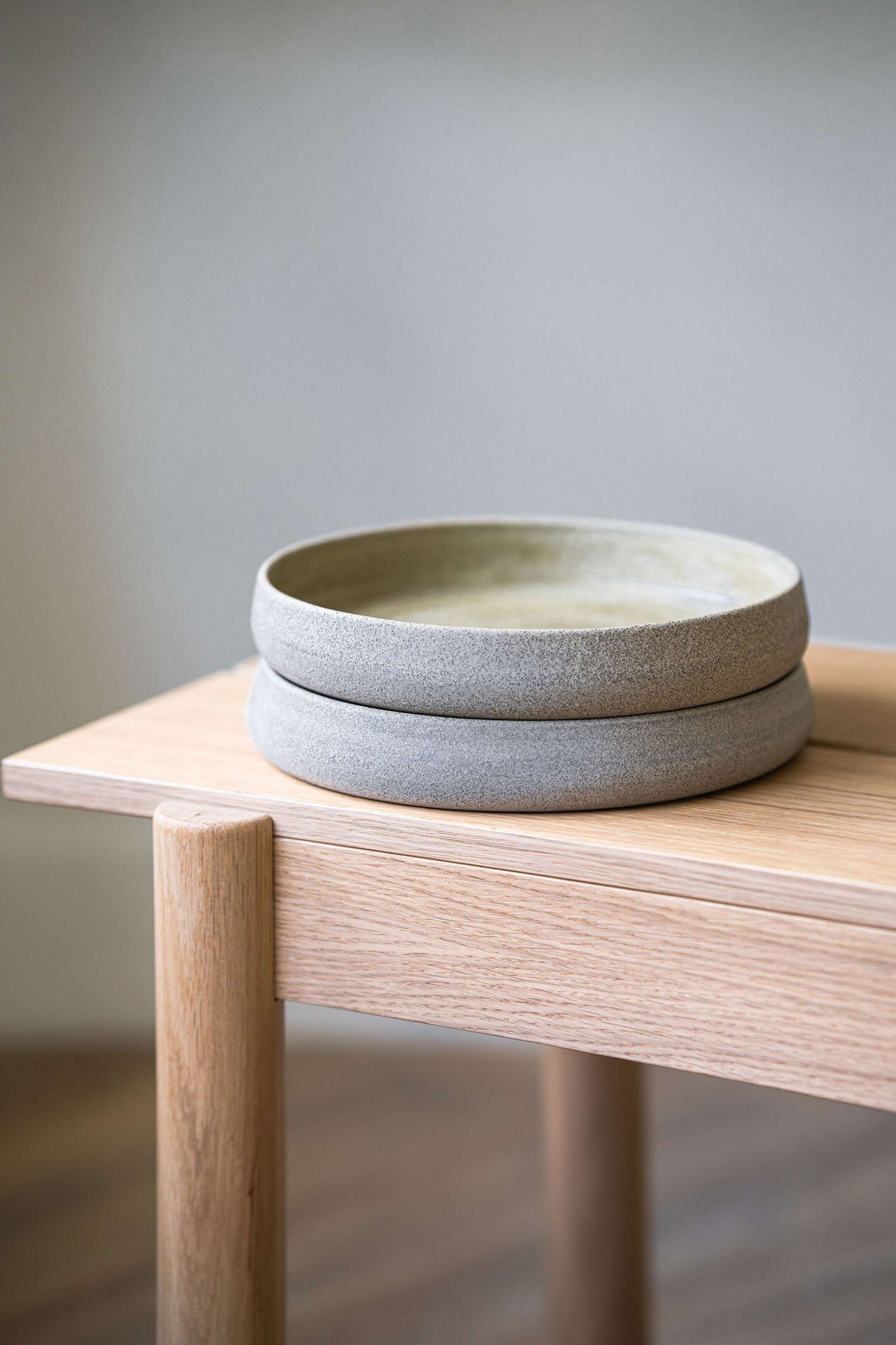Concrete - Stoneware Salad Plates with High Sides