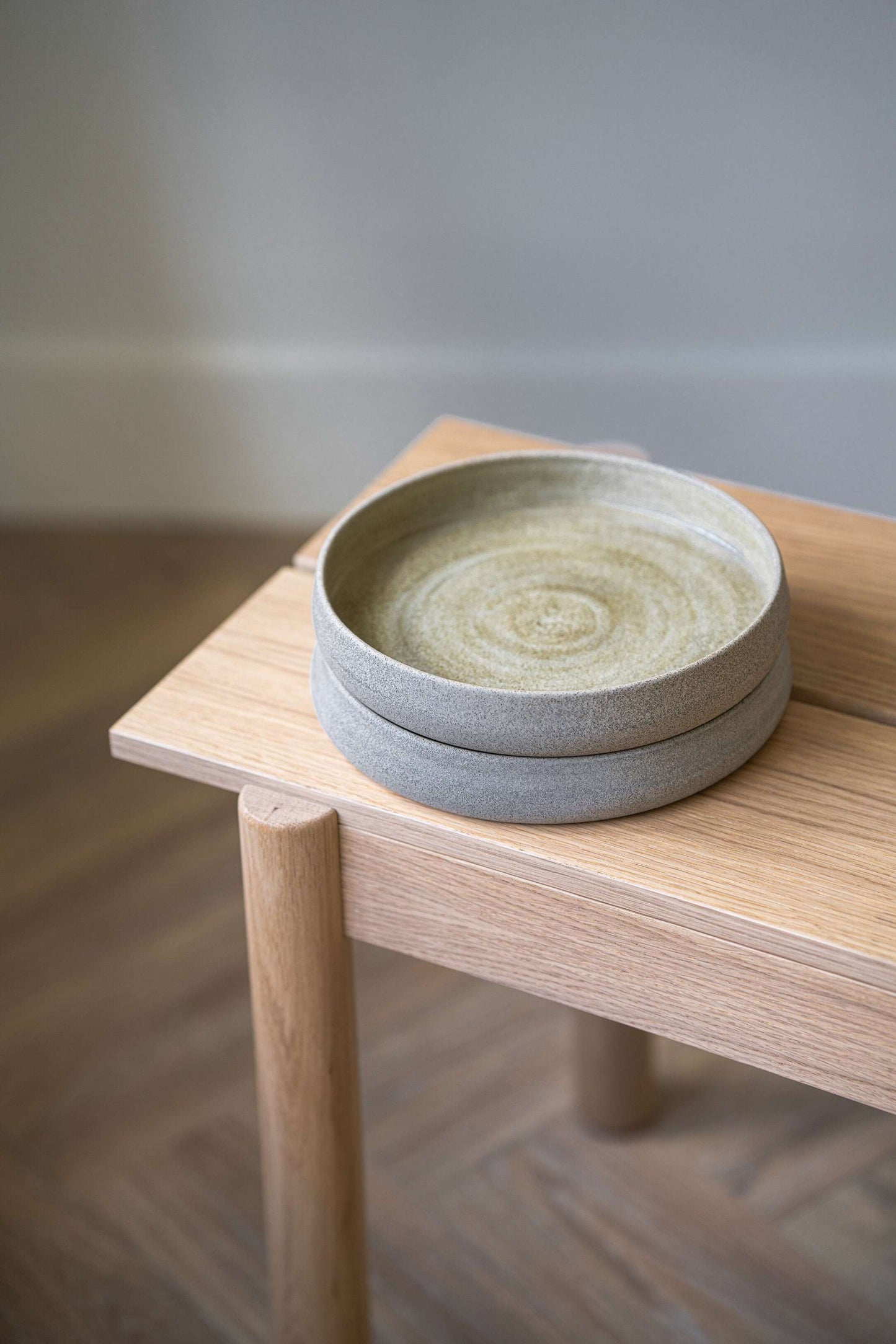 Concrete - Stoneware Salad Plates with High Sides
