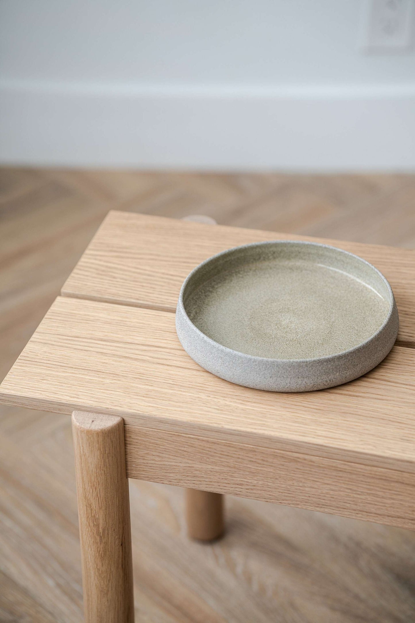 Concrete - Stoneware Salad Plates with High Sides