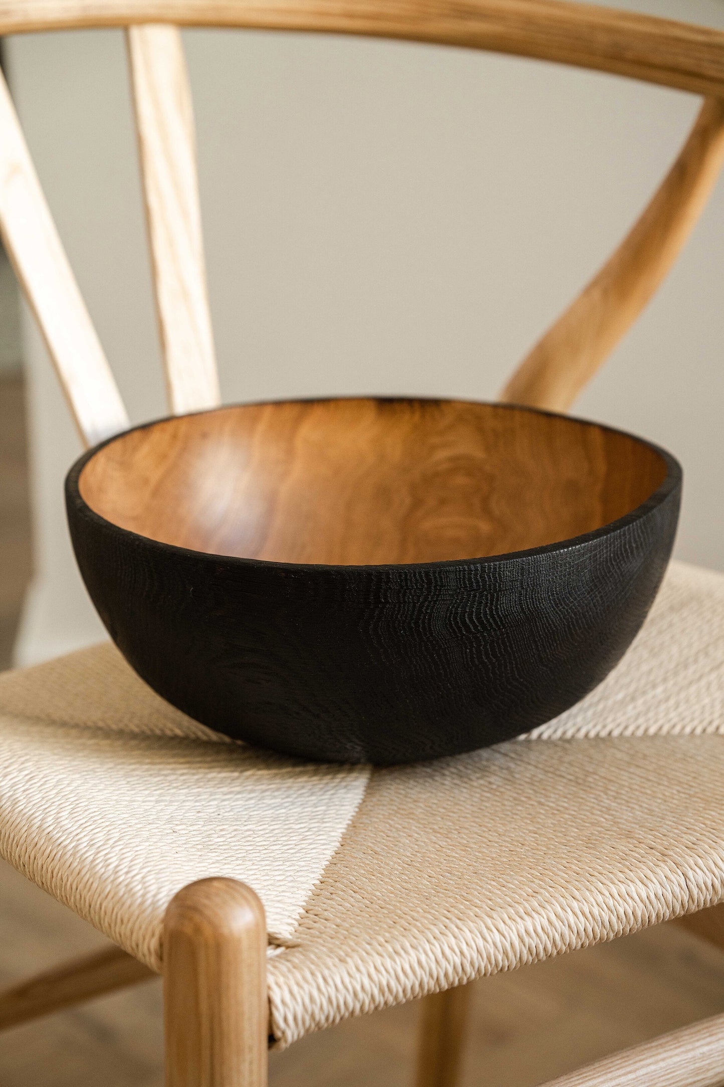 Half Charred Ashwood - Large Bowl