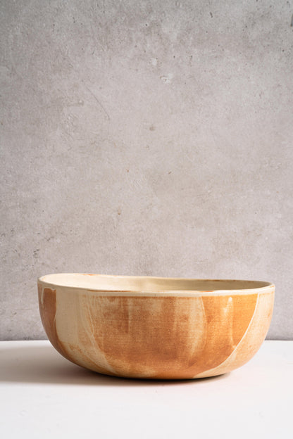 Beige - Stoneware Salad Serving Bowl