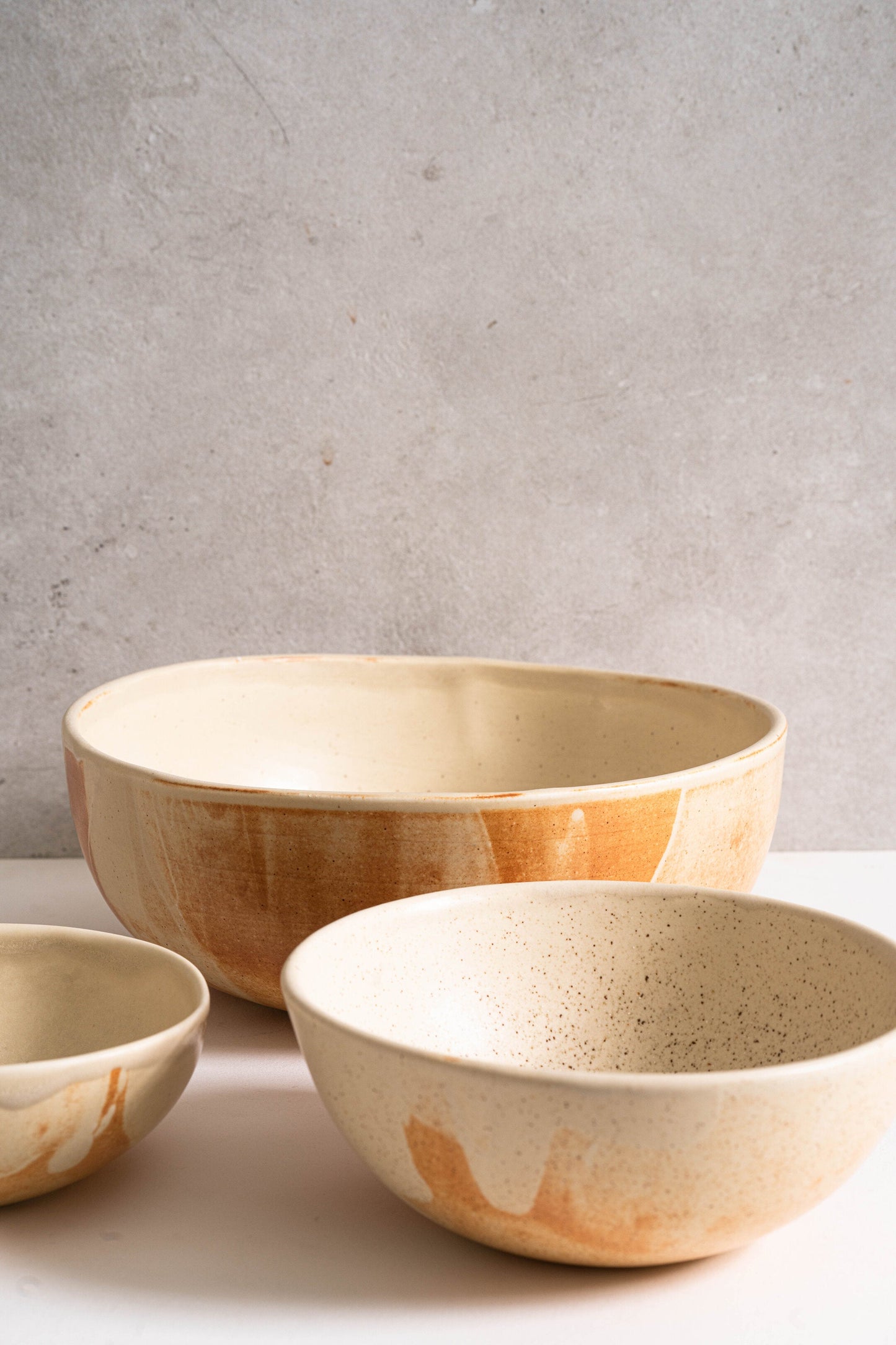 Beige - Stoneware Salad Serving Bowl