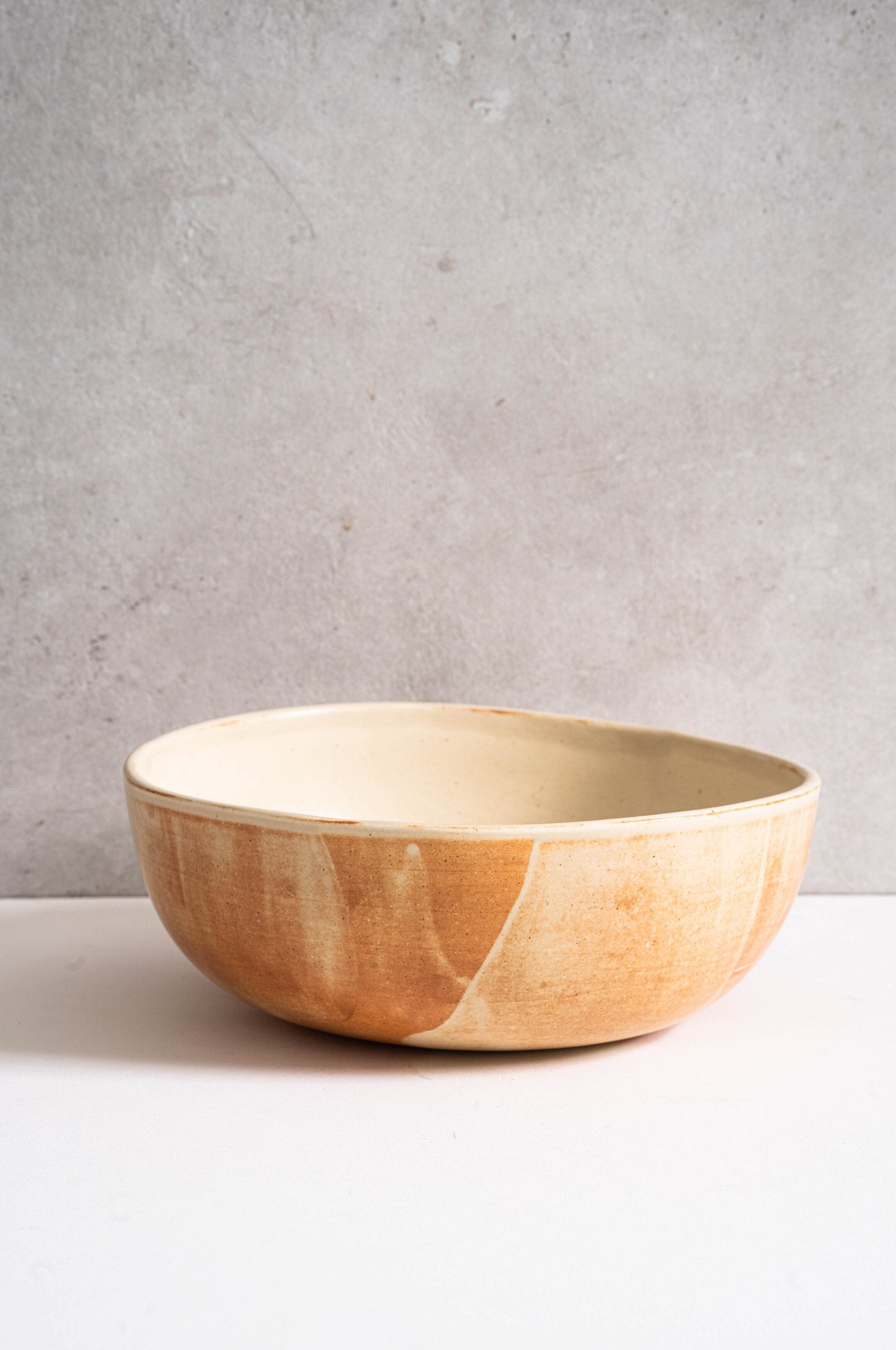 Beige - Stoneware Salad Serving Bowl