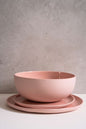 Powder Pink - Porcelain Salad Serving Bowl