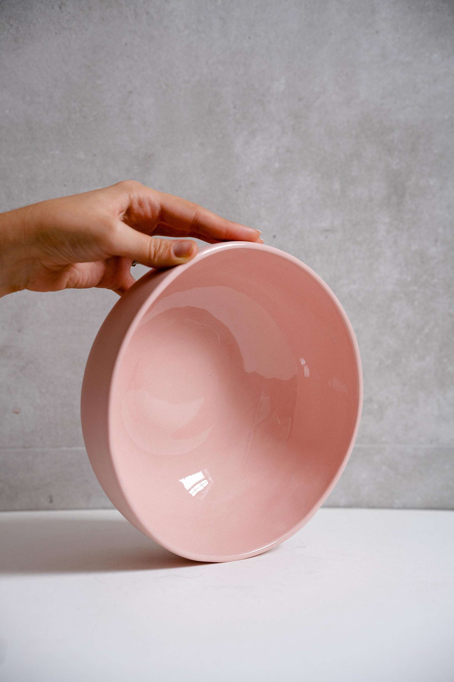 Powder Pink - Porcelain Salad Serving Bowl