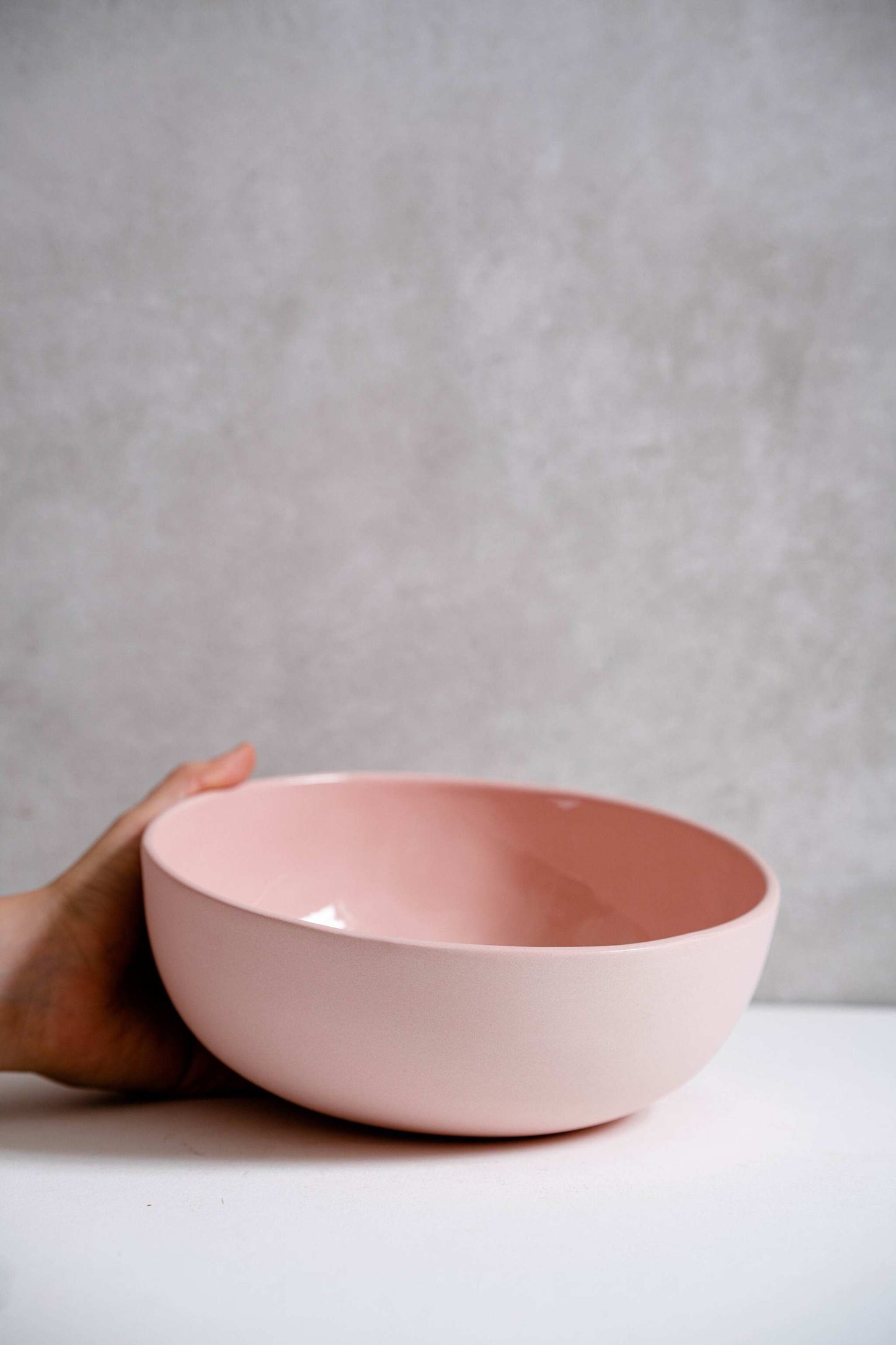 Powder Pink - Porcelain Salad Serving Bowl