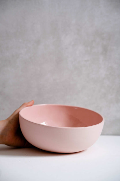 Powder Pink - Porcelain Salad Serving Bowl