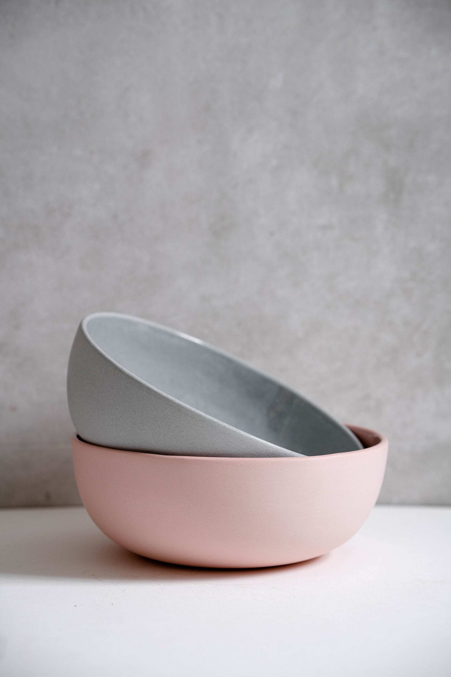 Powder Pink - Porcelain Salad Serving Bowl