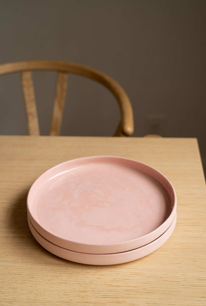 Powder Pink - High-sided Porcelain Dinner Plate