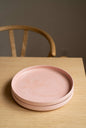 Powder Pink - High-sided Porcelain Dinner Plate