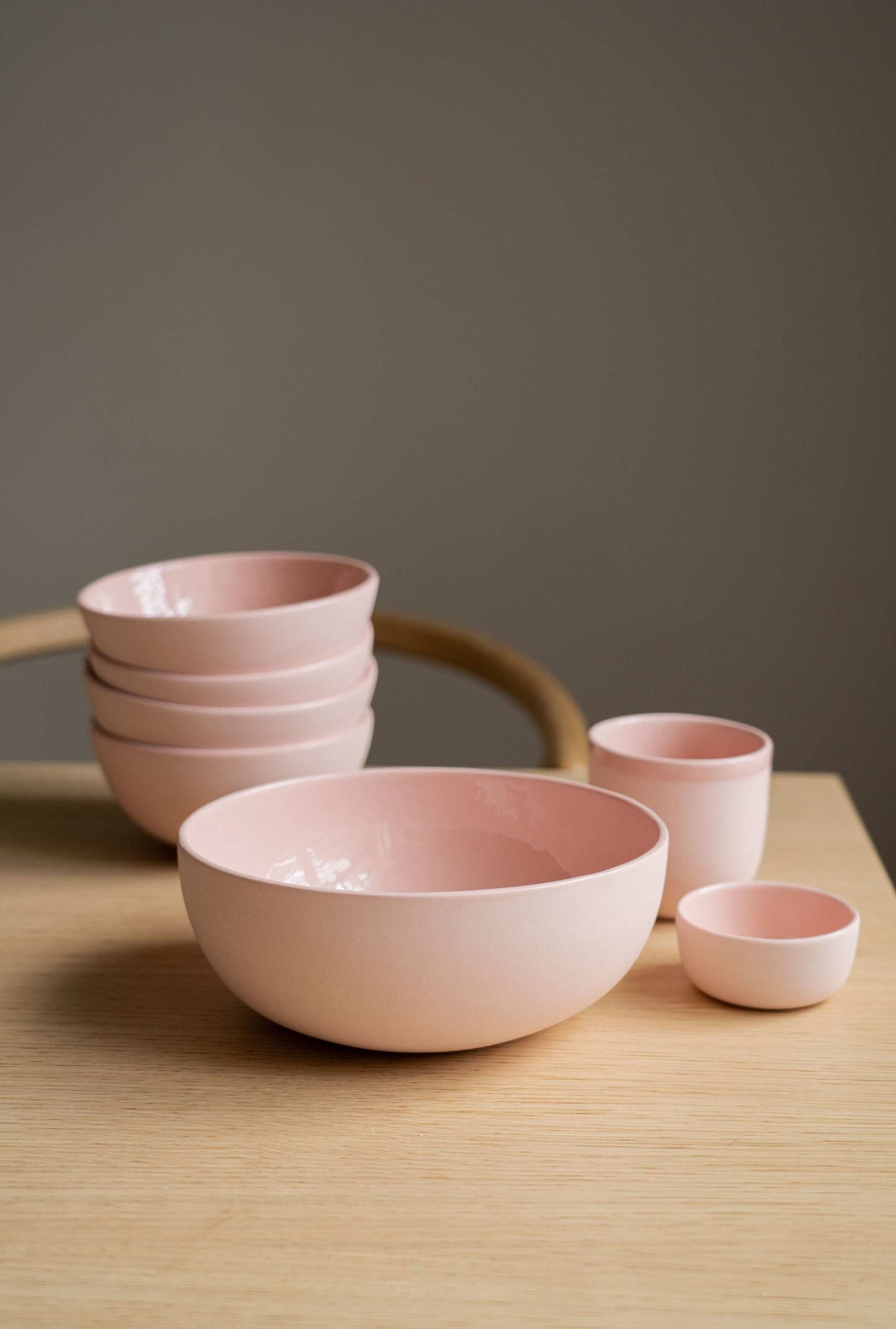 Powder Pink - Porcelain Salad Serving Bowl