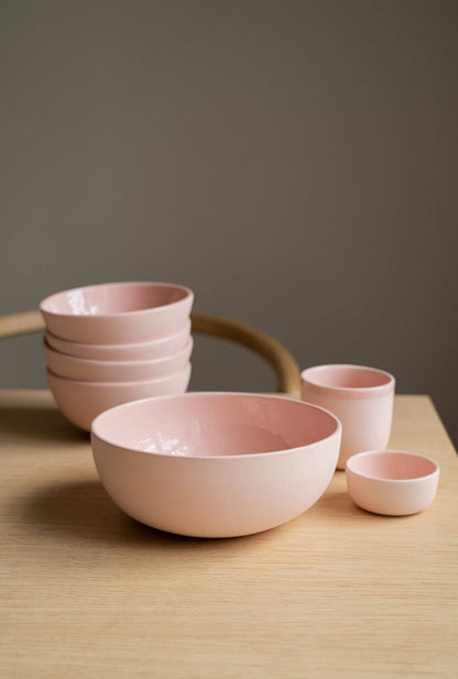Powder Pink - Porcelain Salad Serving Bowl