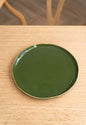 Green w/ Gold Rim - Porcelain Dinner Plates