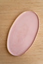 Powder Pink w/ Gold Rim - Oval Porcelain Serving Platter