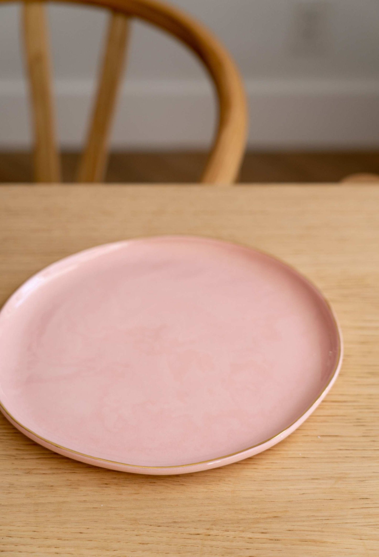 Powder Pink w/ Gold Rim - Porcelain Dinner Plates