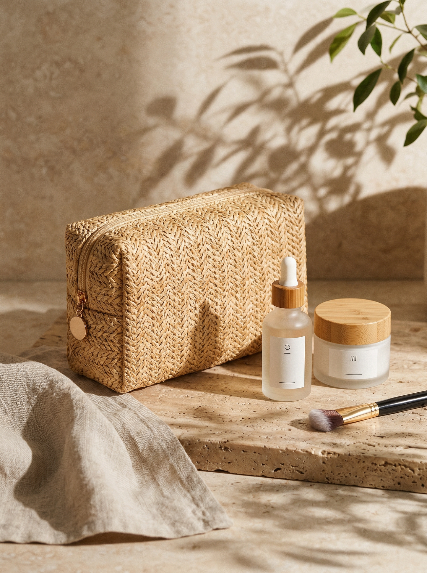 Woven Travel Makeup/Toiletry Bag