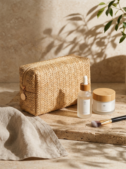 Woven Travel Makeup/Toiletry Bag