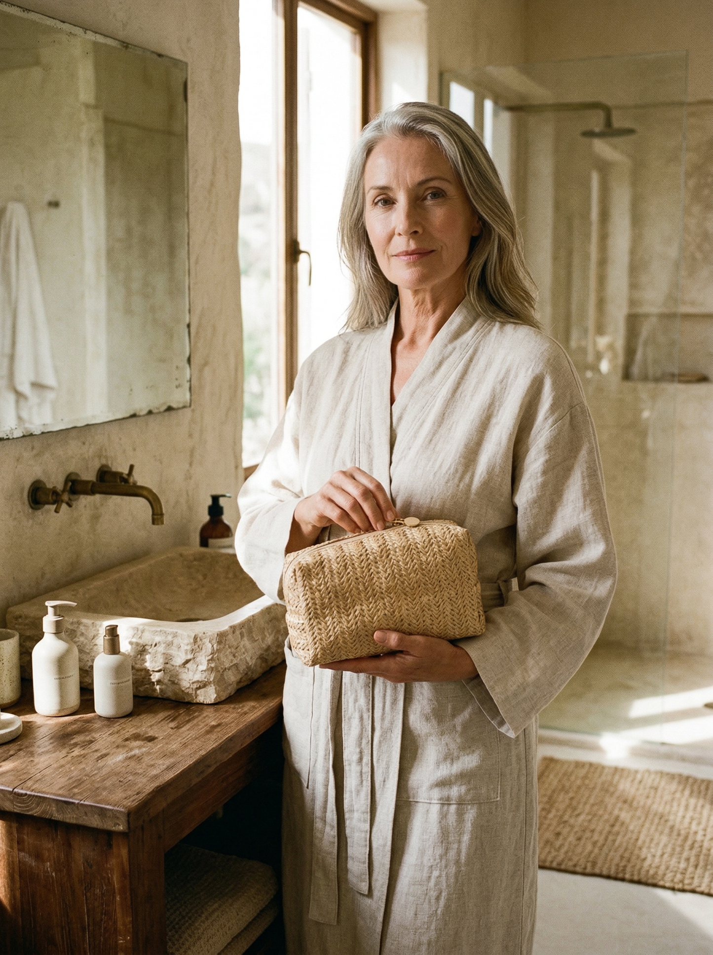 Woven Travel Makeup/Toiletry Bag