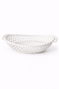 Glazed Porcelain Hand-Woven Oval Basket