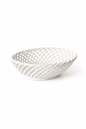 Glazed Porcelain Hand-Woven Small Oval Basket