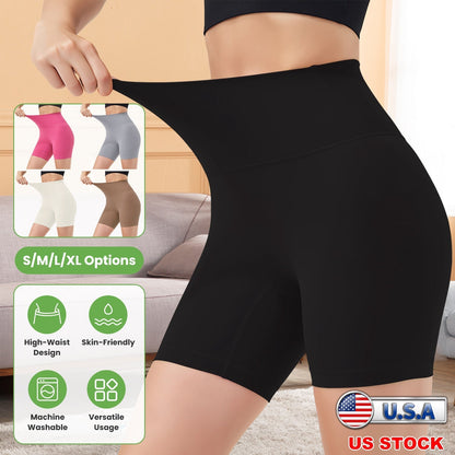 High Waist Biker Shorts Tummy Control - Black