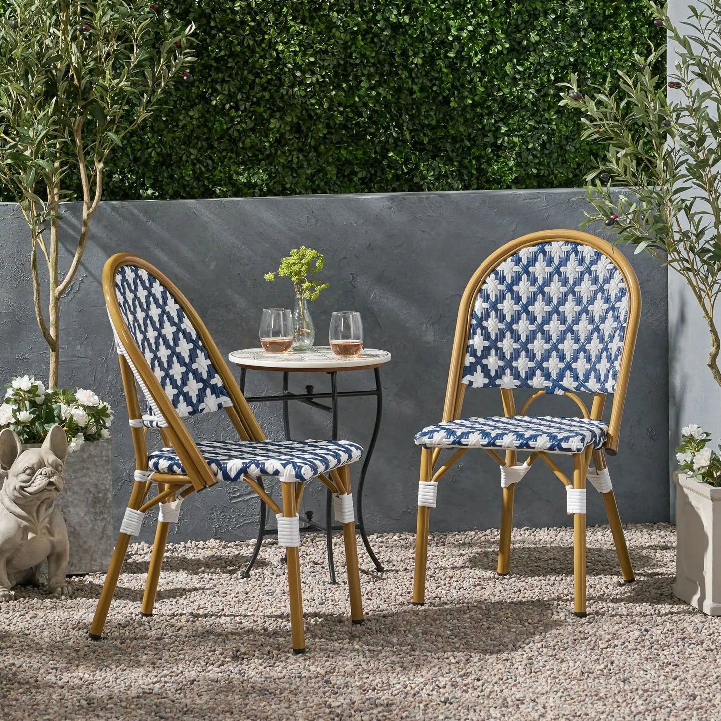 Geometric Chic French Bistro Chair Set