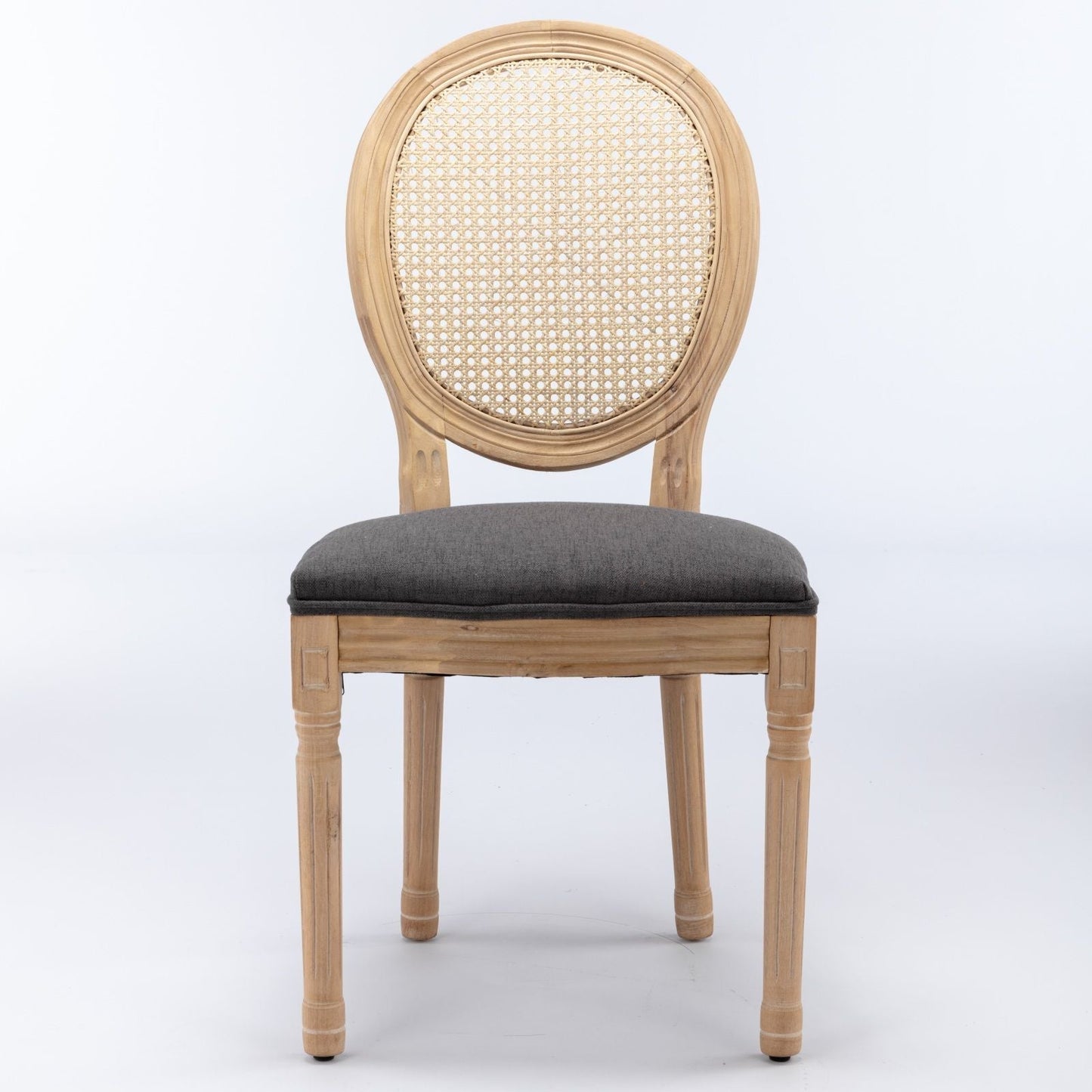 French Style Dining Chair with Rattan Back Set