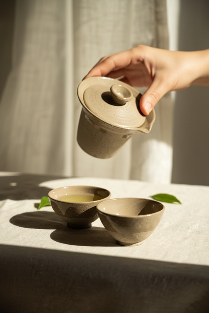 Gray w/ Speckles - Stoneware Small Teacup