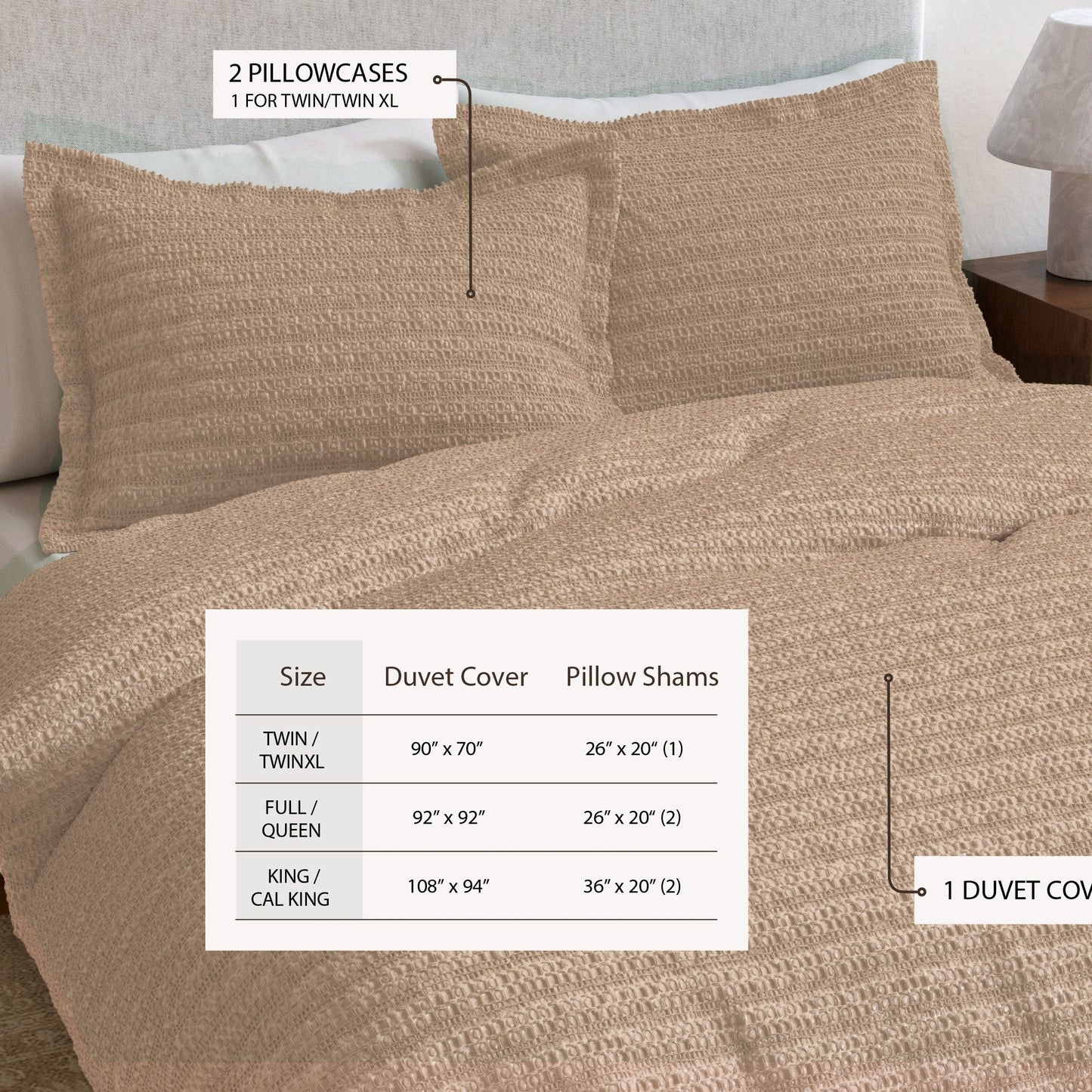 Honeycomb Waffle Duvet Set