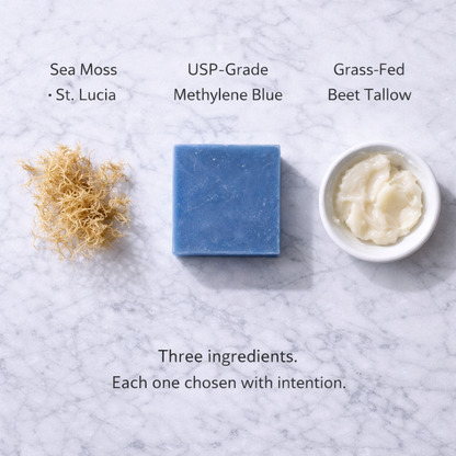 Methylene Blue Sea Moss Tallow Soap Bar