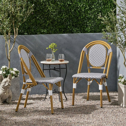 Checkered Chic French Bistro Chair Set