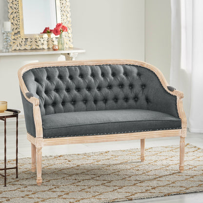 French Country Flower Chesterfield Tufted Loveseat