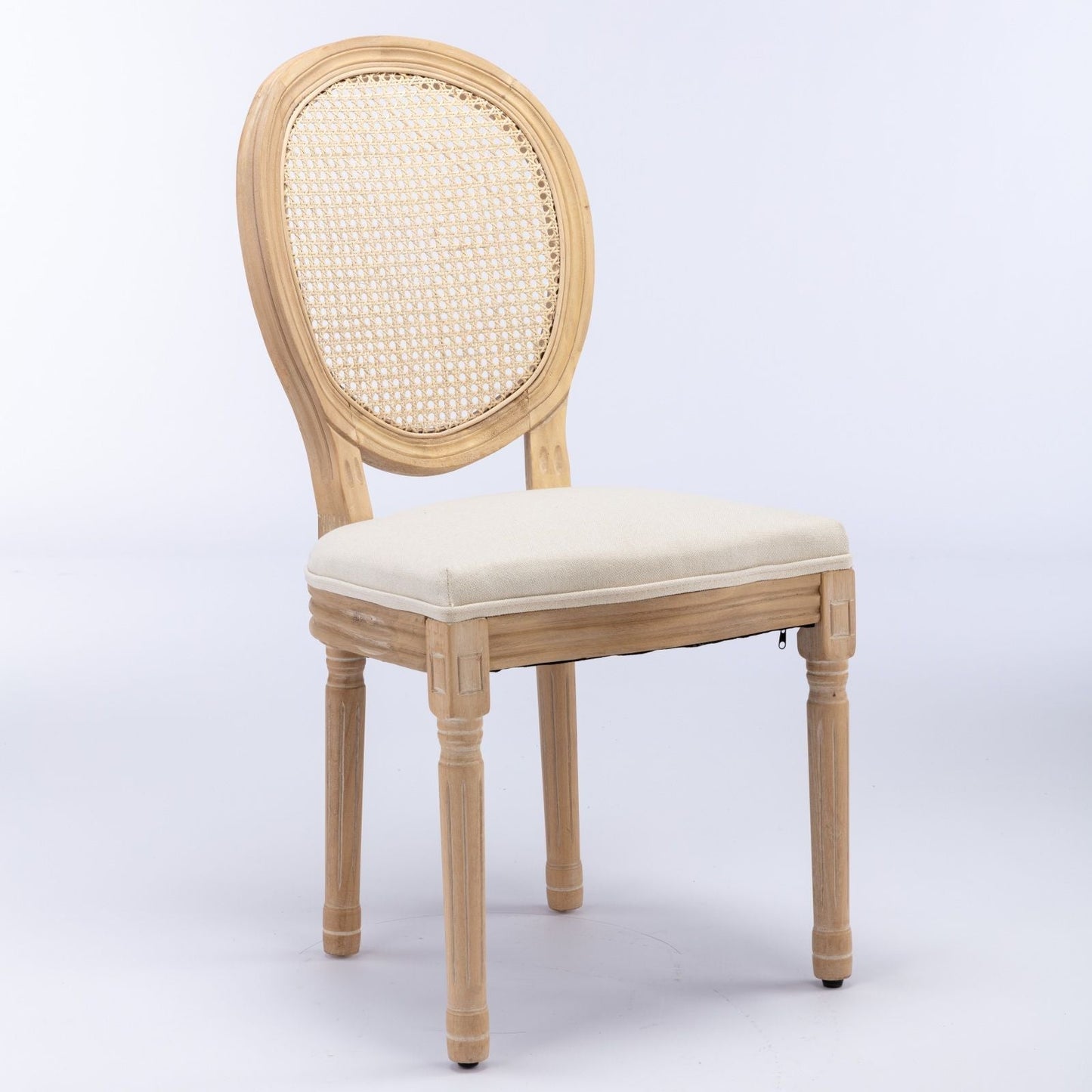 French Style Dining Chair with Rattan Back Set