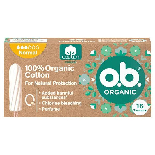 O.B. Organic Tampon - 100% Certified Organic Cotton, Fragrance-Free, Super Absorbent