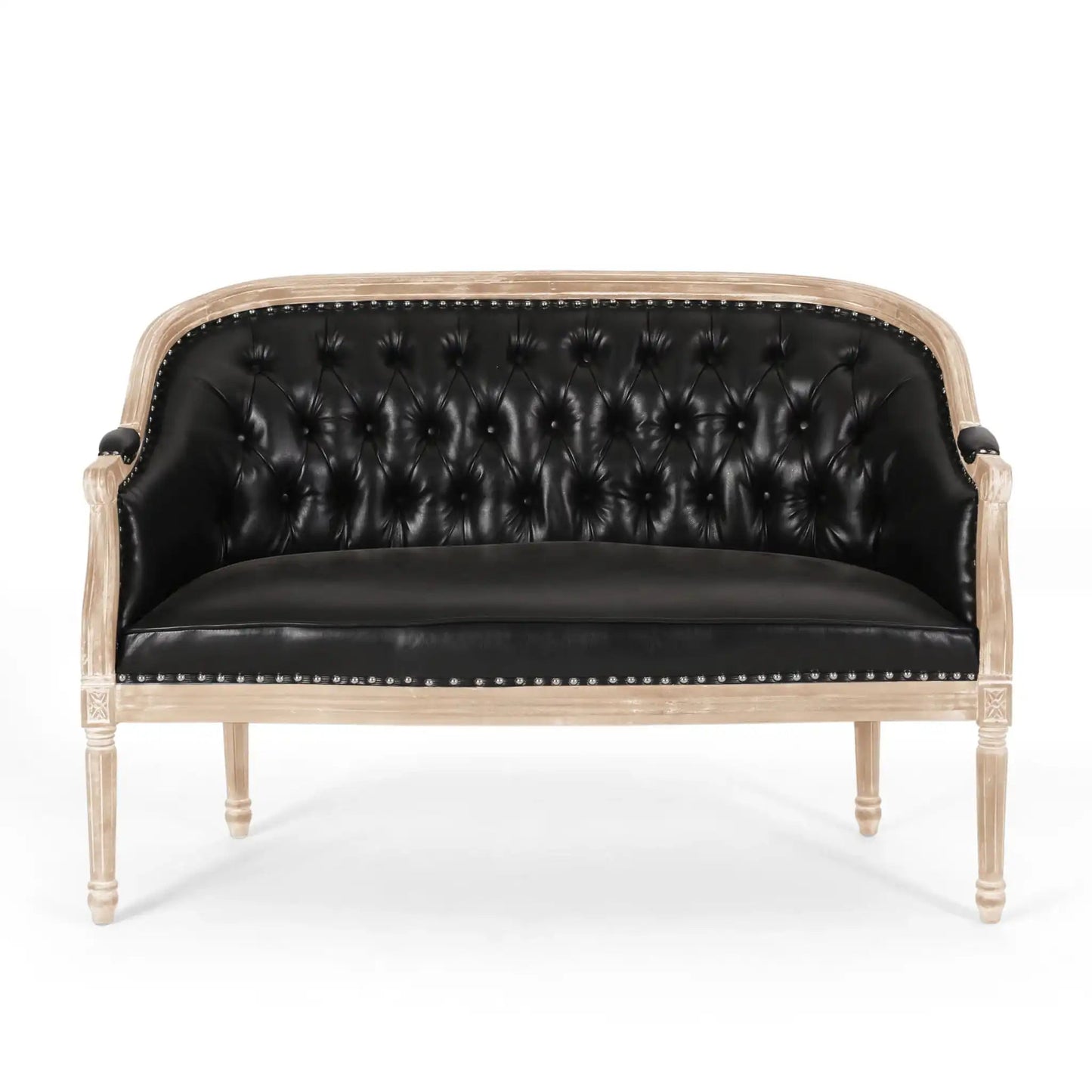 French Country Flower Chesterfield Tufted Loveseat