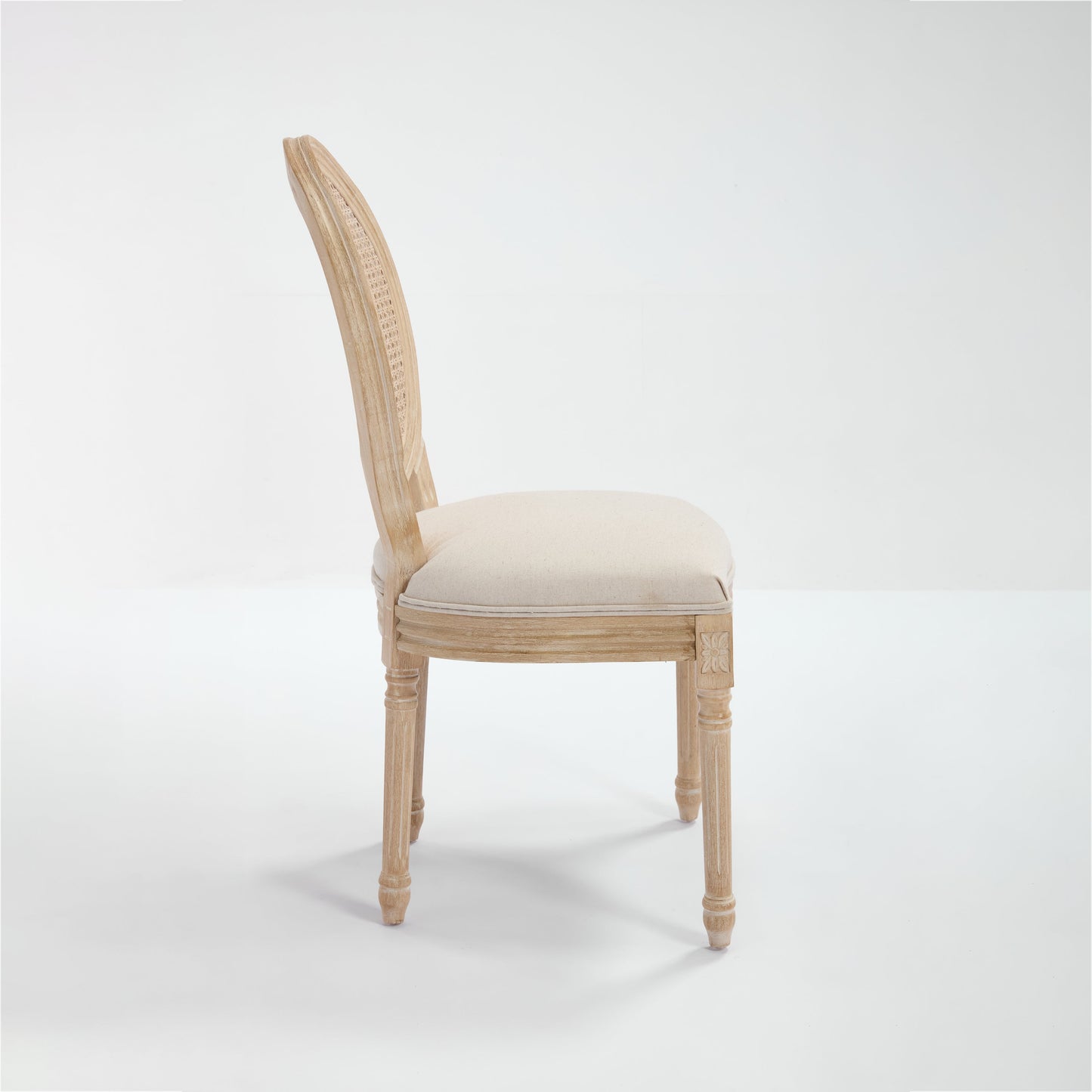French Country Flower Dining Chair w/Rattan Back Set