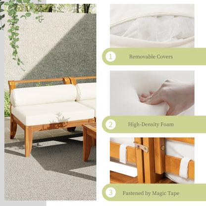 6 Piece Acacia Outdoor Sectional