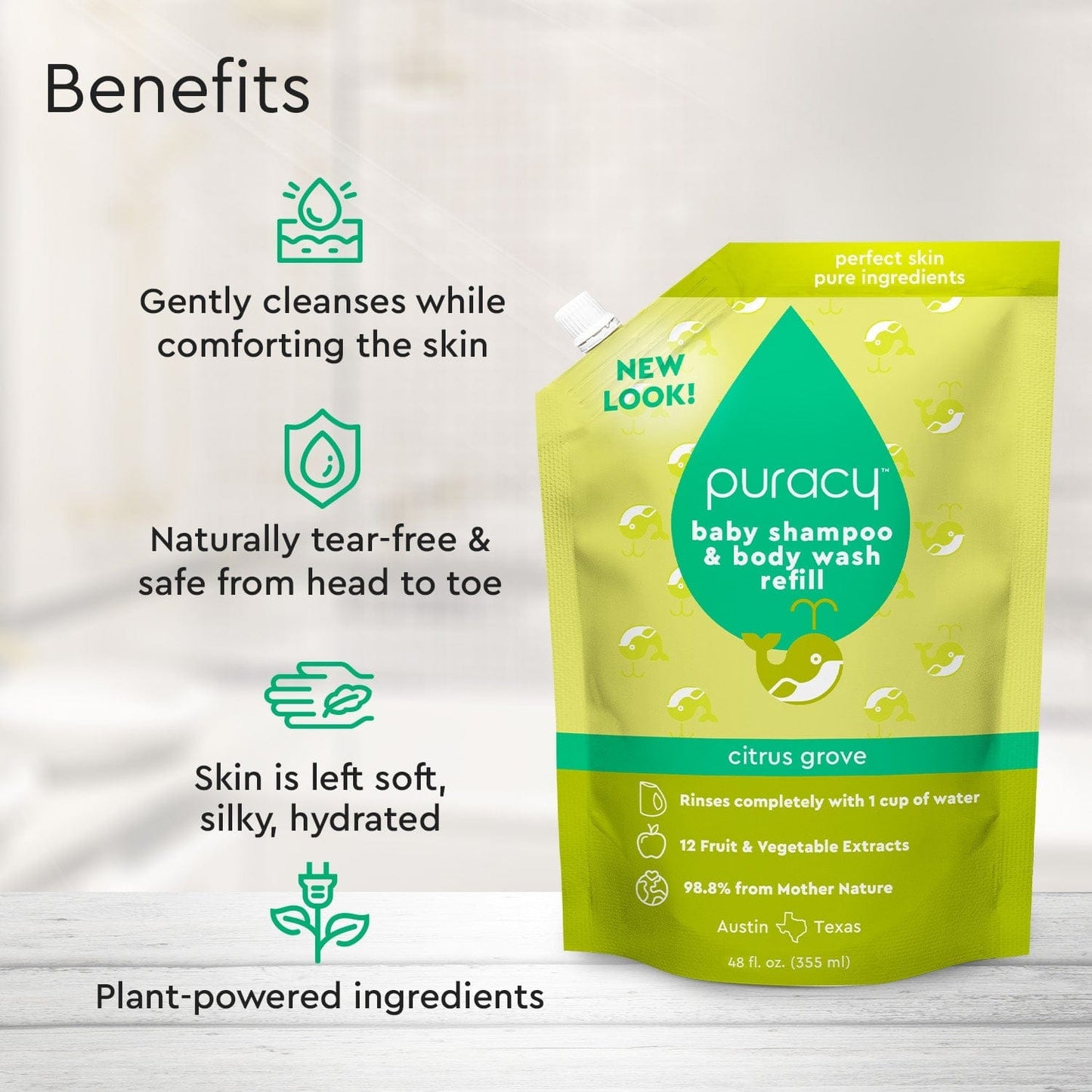 Puracy Baby Shampoo & Body Wash (Tear-Free)