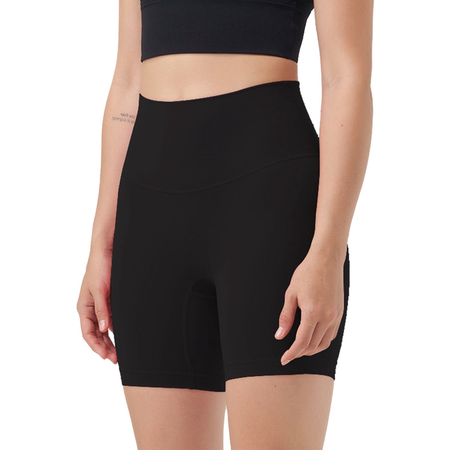 High Waist Biker Shorts Tummy Control - Black