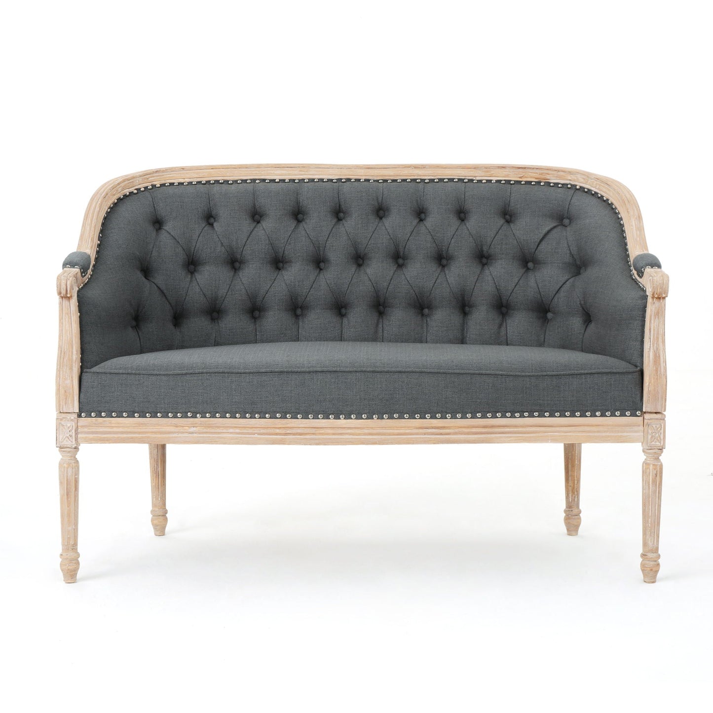 French Country Flower Chesterfield Tufted Loveseat