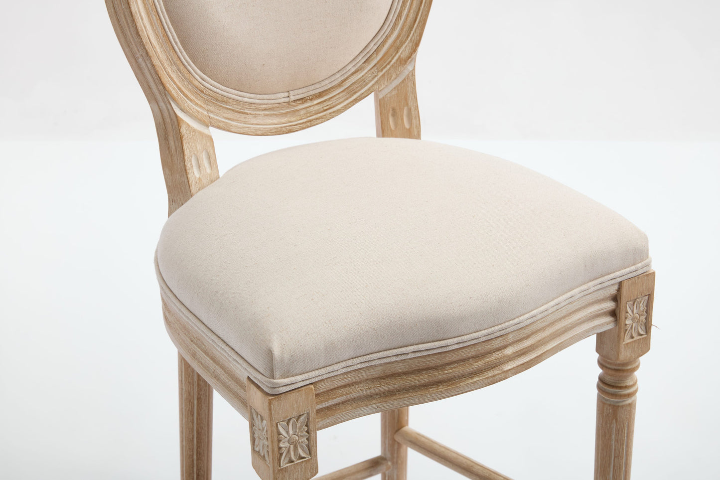 French Country Flower 26'' Bar Height with Upholstered Round Back Set