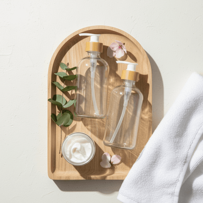 Clear Glass Bottle with Pump Dispenser 500ml