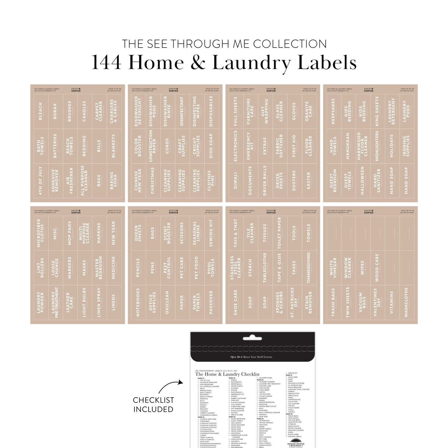Clear Home & Laundry Labels