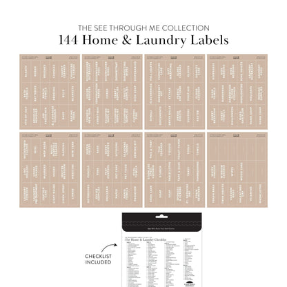 Clear Home & Laundry Labels
