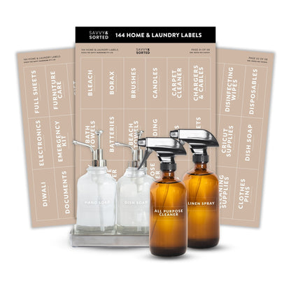 Clear Home & Laundry Labels