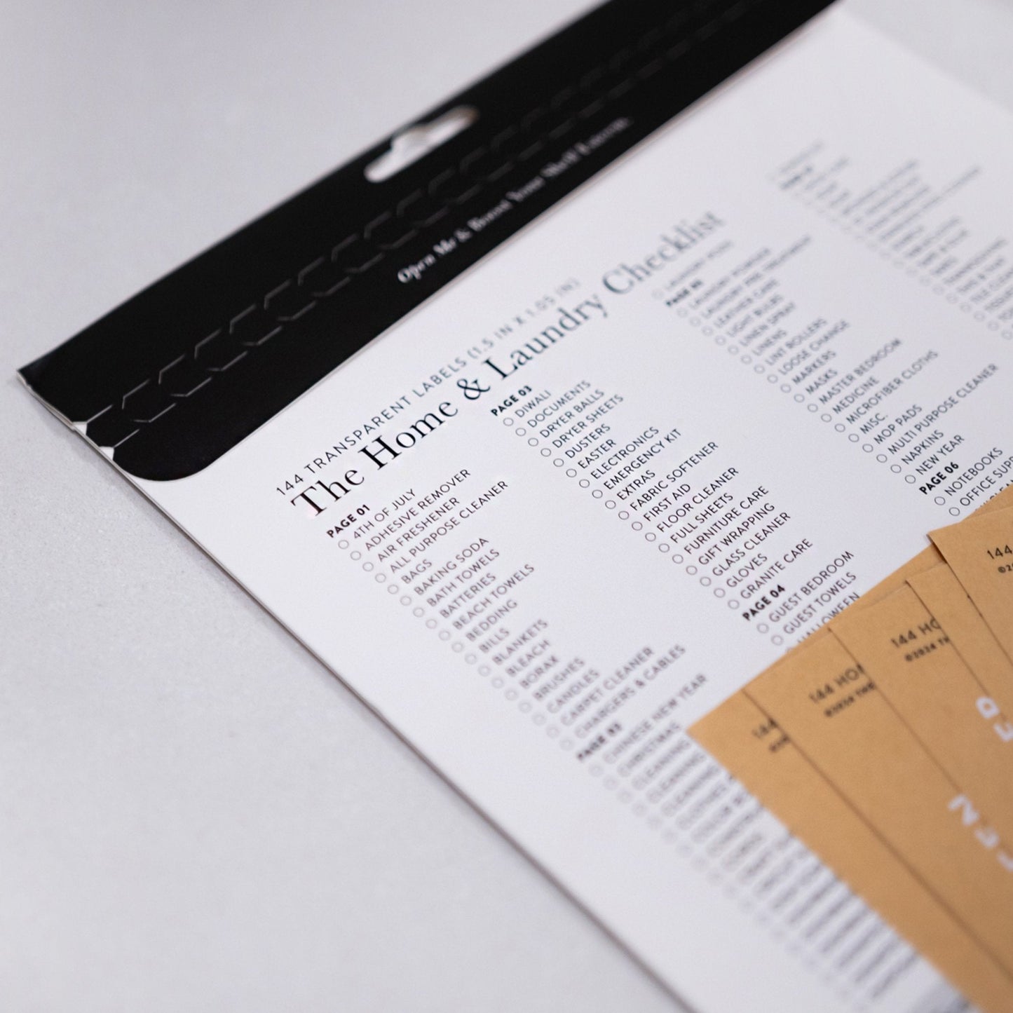 Clear Home & Laundry Labels
