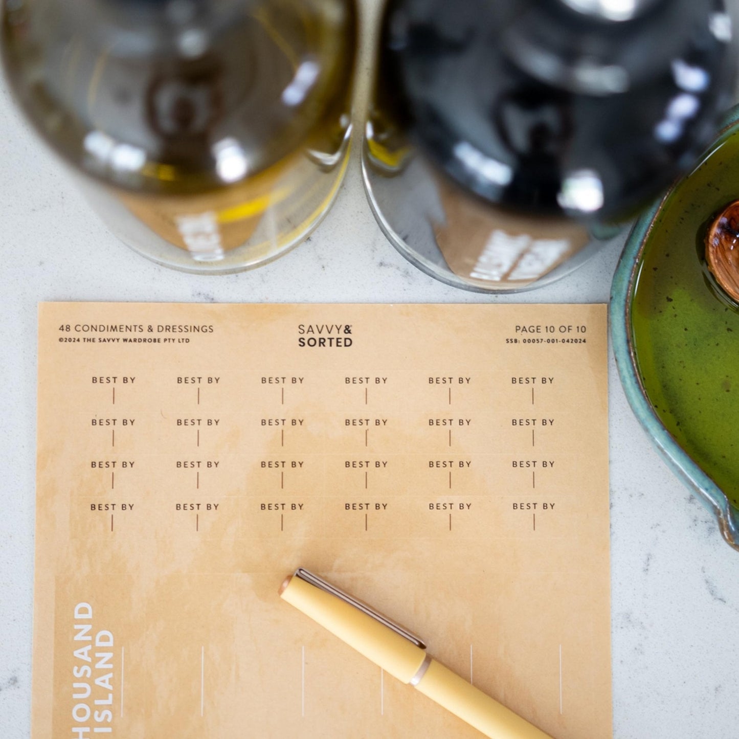 Clear Oil Vinegar Condiment Labels