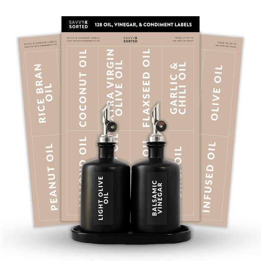 Clear Oil Vinegar Condiment Labels