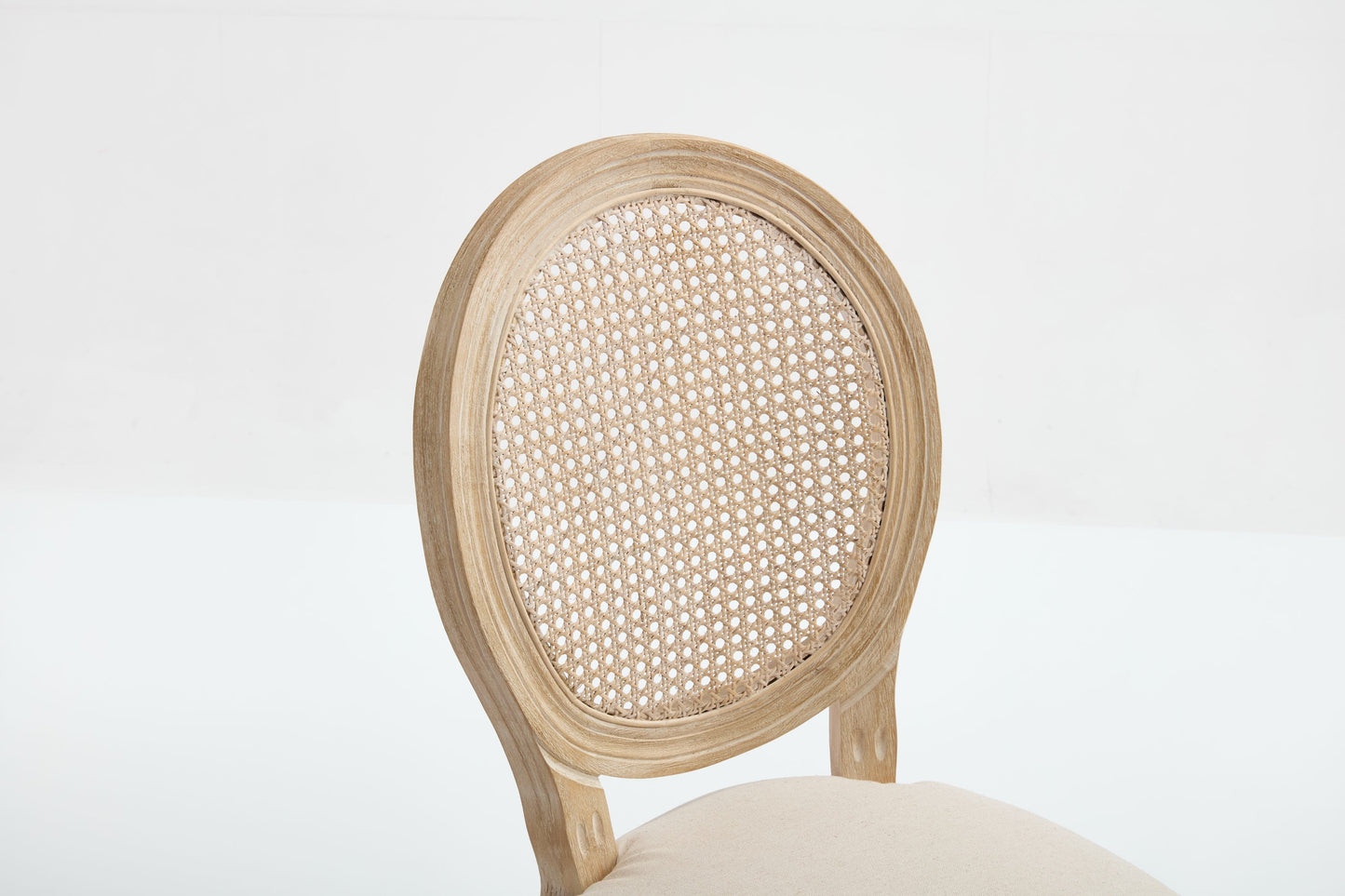 French Country Flower Dining Chair w/Rattan Back Set